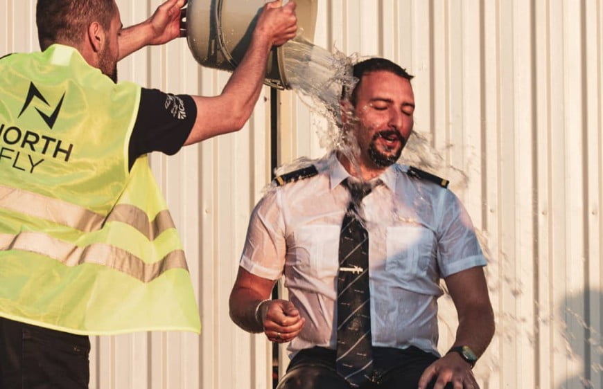 A Tradition in Aviation, Soaking After the First Solo Flight